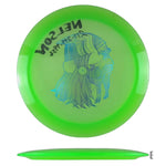 Neon green Nelson disc golf disc