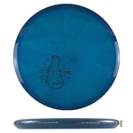 Blue disc golf disc with graphic