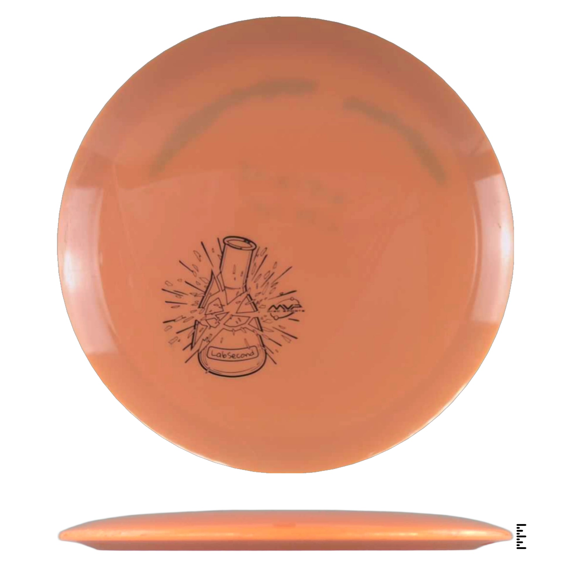 Orange disc golf disc with logo
