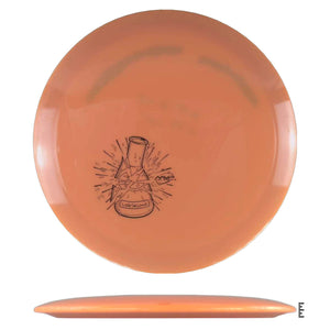 Orange disc golf disc with logo