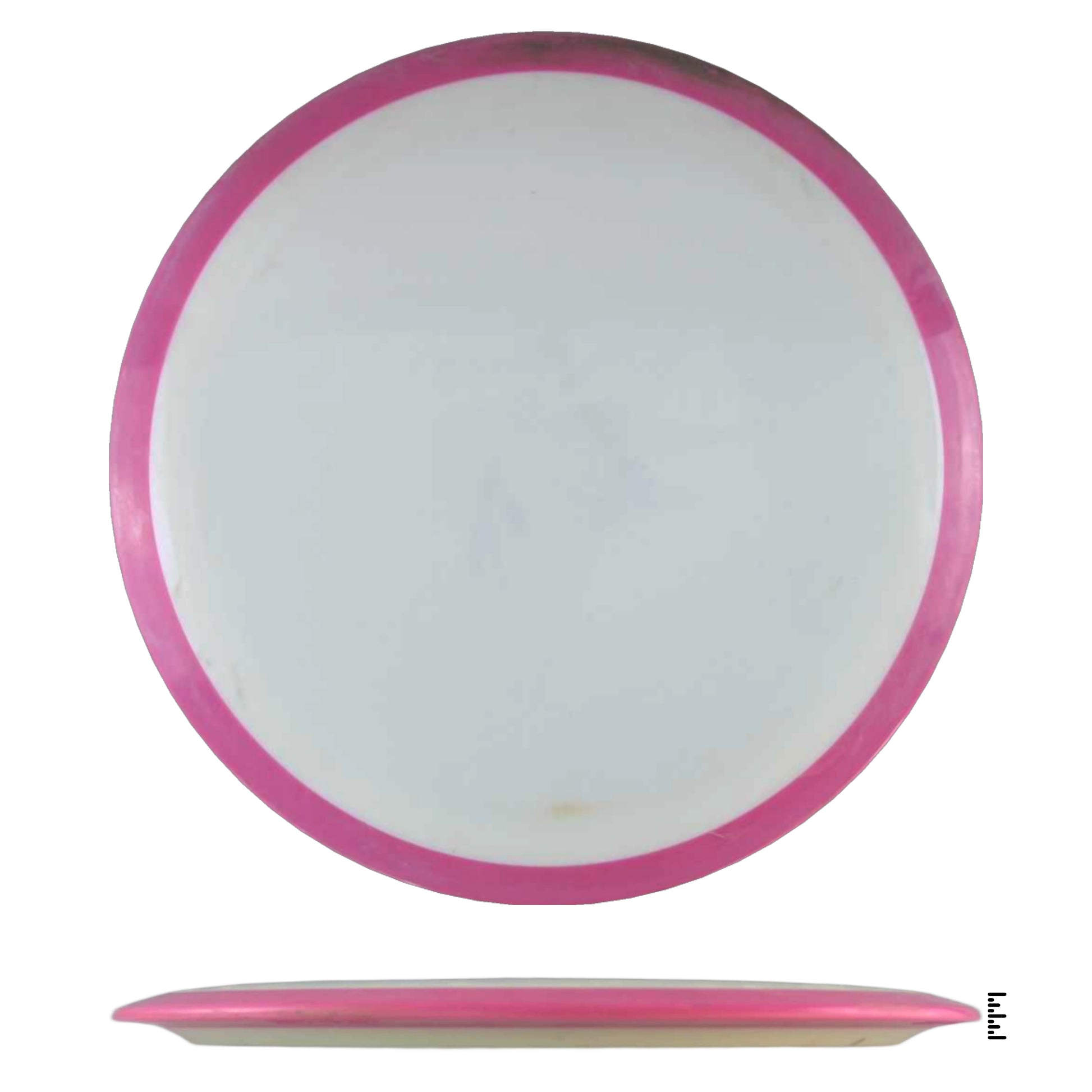 Pink disc golf disc