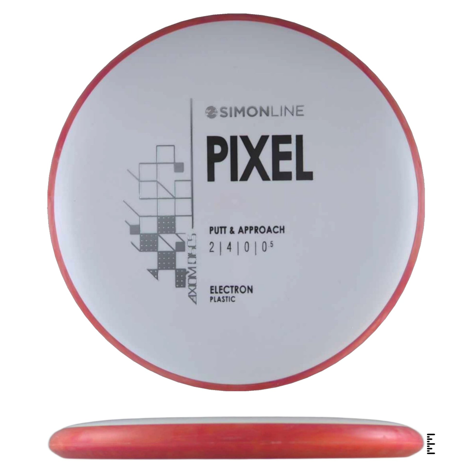 Axiom Discs Simon Line Electron Pixel - White / Dark Orange - Powergrip USA