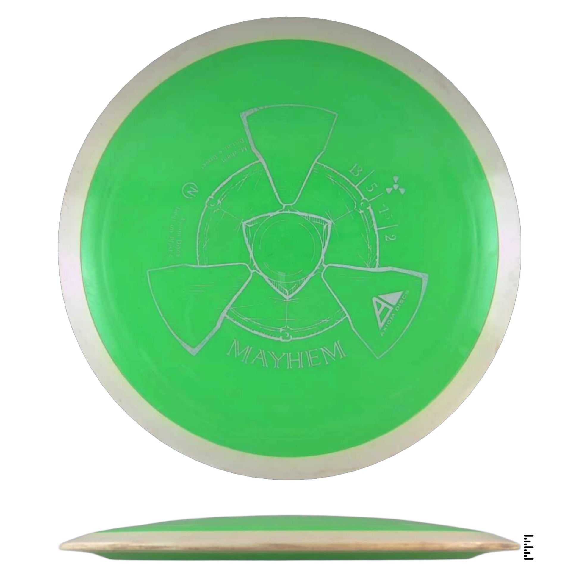 Green Mayhem disc golf disc
